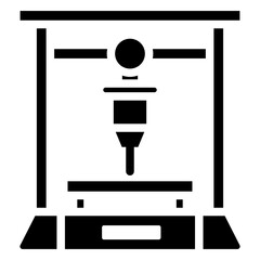 3d Printer glyph icon. relate to robotic engineering and technology theme. use for UI or UX kit, web and app development.