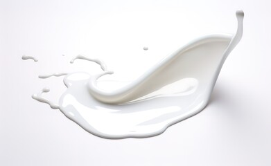 Fresh white milk liquid splash effect on white Background. generative Ai