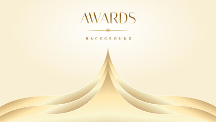 Pastel cream gold award graphic background. Modern glitter template sparkling elegant luxury premium corporate abstract design.