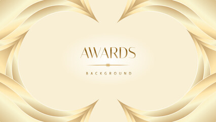 Pastel cream gold award graphic background. Modern glitter template sparkling elegant luxury premium corporate abstract design.