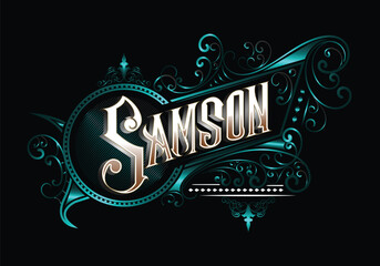 SAMSON lettering custom template design