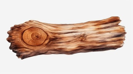 A wood themed clipart in a watercolor style, white background.