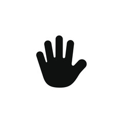 Hand icon isolated on transparent background. Palm hand icon