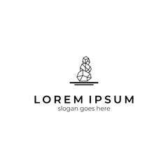 Line art logo of three stacked stones