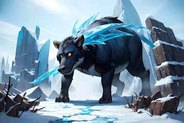 RPG氷の国の熊犬モンスター