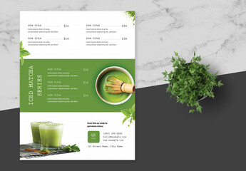 Green and White Drink Menu