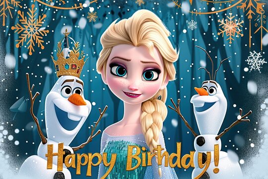 adorable frozon movie cartoon characters birthday 