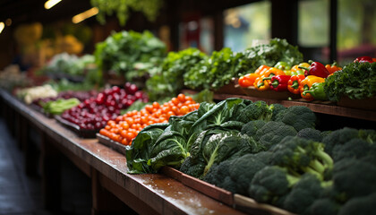 Fresh vegetables for healthy eating, organic variety at supermarket retail generated by AI