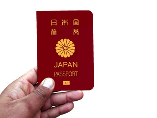 japan passport holding in hand