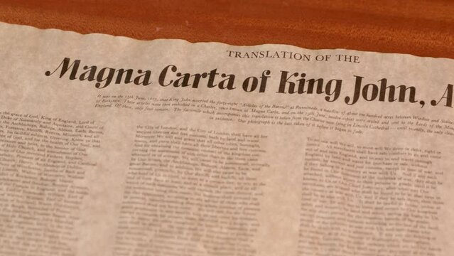 Magna carta of king john historical document 1215 