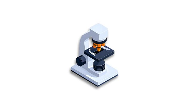 Microscope Icon of nice animated for your Medical isometric videos easy to use with Transparent Background	