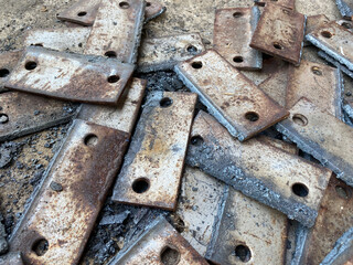 old rusty iron for construction in construction industry