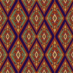 Ikat tribal pattern Indian seamless ethnic