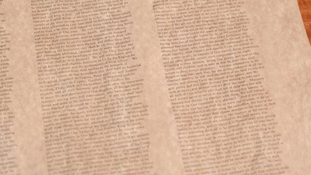 Magna carta of king john historical document 1215 