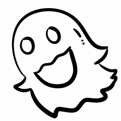 ghost face icon, outline style