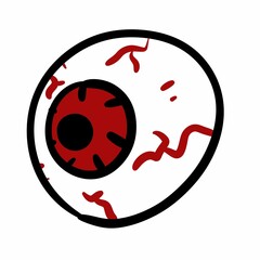 cartoon illustration isolated on white. eye icon. halloween party.