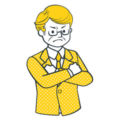 怒っているビジネスマンのイラスト