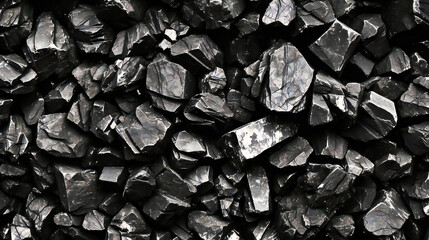Black Coal Background, Textured Mineral Stone for Energy and Industry, Dark Rock Surface Representing Power and Environment - Powered by Adobe