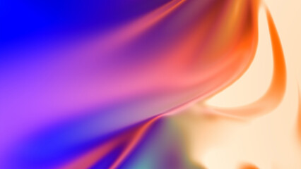 abstract background with smooth lines in blue, orange and yellow colors. 3D Render
