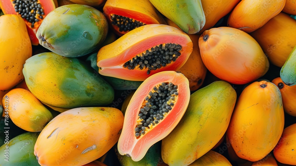 Wall mural Papaya At The Market