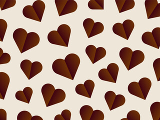 Chocolate Hearts Seamless Pattern Background