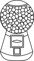 Gumbal machine outline illustration vector