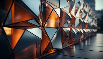 Fototapeta premium Abstract architecture pattern, modern shape, backgrounds futuristic design built structure generated by AI