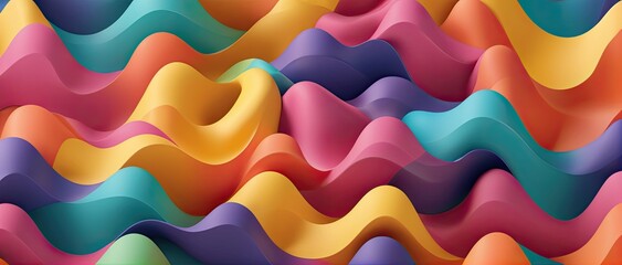Fototapeta premium abstract colorful background with wavy lines and spots forming seamless geometric shaped pattern