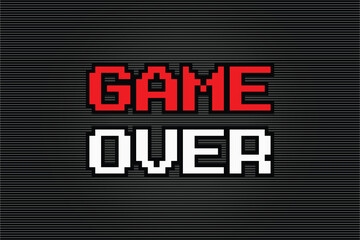 Game over background, Pixel Game Over, 8-bit Pixel Game Over.