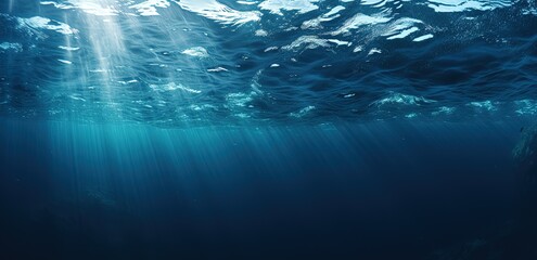 Fototapeta na wymiar Blue ocean waves background. generative AI