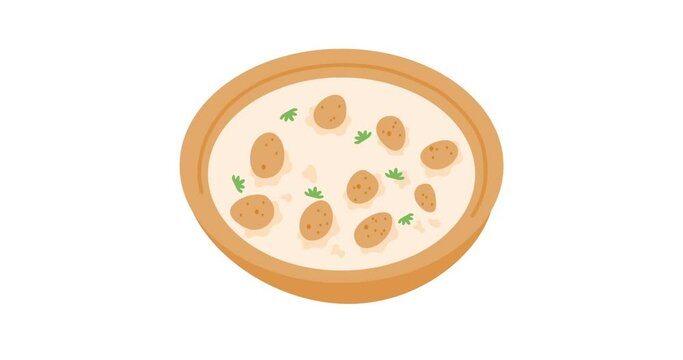 traditional indian Delicious Boondi Raita in bowl animation