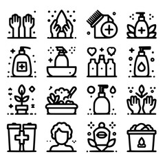 Detox and Cleanse related editable stroke outline icons set isolated on white background flat vector illustration.