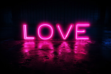a neon sign with the word love spelled out of it .AI generative