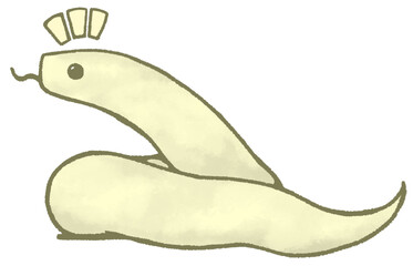 左を向いて舌を出すへび