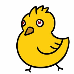 cute chick cartoon on white background