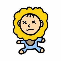 cute baby boy cartoon on white background