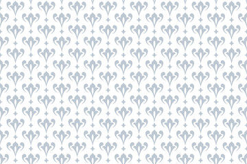 Flower geometric pattern. Seamless vector background. White and gray ornament. Ornament for fabric, wallpaper, packaging. Decorative print.