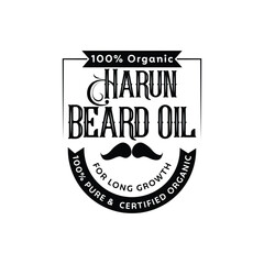 Abstract professional Beard Oil Logo Design Template