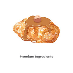 Hand drawn vector illustration of pastry