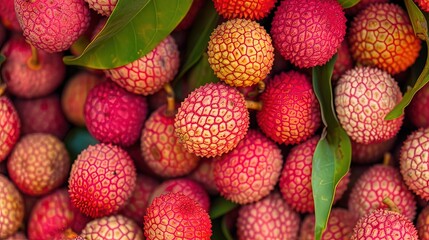 close up of lychees on a stall