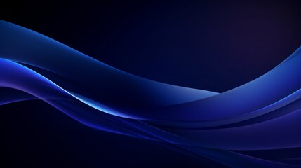 Dynamic curved lines: minimalistic dark blue abstract background with geometric elements