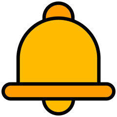 Bell coloured outline icon, icon graphic, Vector illustration