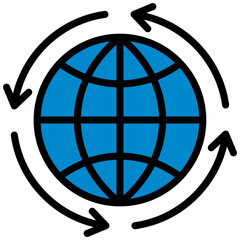 Monitor Gear coloured outline icon, icon graphic, Vector illustration