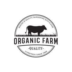 Retro vintage premium quality organic animal farm logo design. Logo for business, livestock, labels and badges.