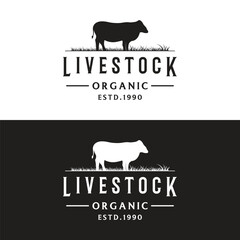 Retro vintage premium quality organic animal farm logo design. Logo for business, livestock, labels and badges.