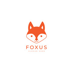 cute fox face adorable mammal logo design graphic vector
