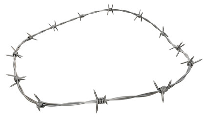 Explore the creativity in a 3D illustration showcasing a headband crafted seamlessly from a single continuous barbed wire line. This edgy design is available in PNG format with a transparent BG
