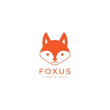 cute fox face adorable mammal logo design graphic vector