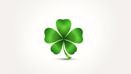 a green shamrock five leaf clover on a white background