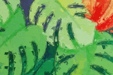 Oil paintings and various flowers, tigers, monkeys, and birds are beautiful